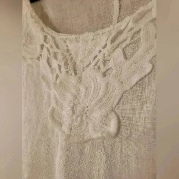 M | Sleeveless linen dress with crochet detailing, Size S - Picture 7 of 10